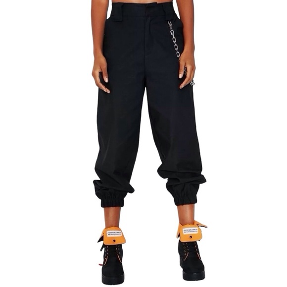 I.AM.GIA  XS Cobra Pant Sunwashed Black Joggers‎ High Waist NO CHAIN Streetwear - Picture 1 of 8